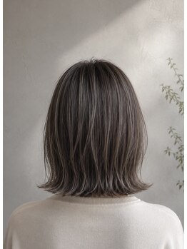 エムドットヘアーサロン(M. hair salon)の写真/【カラーカット¥8800】髪質改善で叶える上品な艶。白髪を活かした透明感カラーで普段から褒められる髪色に