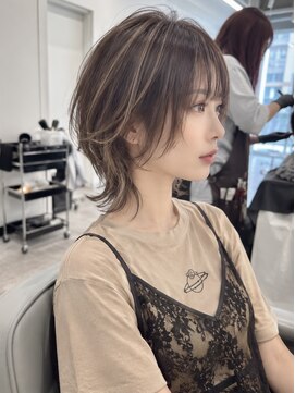 ダブルトーキョー シブヤ(W-TOKYO SHIBUYA) 小顔ハッシュカットハイライト×ネオウルフ20代30代40代
