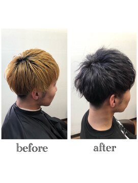 ヘアーメイク クーラ 行橋店(Hair make CURA) ツーブロック×刈り上げ×グレーアッシュ