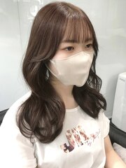 メルティカラーベージュブラウン☆韓国風巻き髪くびれロング