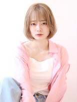 オーロ 宝塚店(ORO) 【20代30代韓国ヘア前下がり小顔丸みショートボブ透けバング】