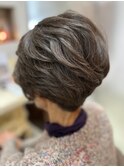 40代50代<明るい白髪ぼかし>ナチュラル透明感アッシュブラウン