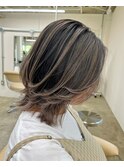 バレイヤージュカラーグレージュカラーレイヤーカット