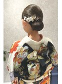 振袖ヘアアレンジきれいめ和風シニヨン
