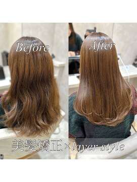 ジーナ 本八幡(Zina) 美髪矯正*ロングレイヤーグレーベージュ*美髪【Zina本八幡】