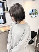 丸みボブ/オリーブグレージュ