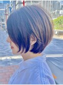 30代40代大人女性/前髪ありショートボブ/ショートヘア/髪質改善