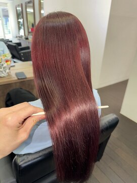 ルーツアイリー 心斎橋(ROOTS IRIE) 髪質改善　髪質改善カラー　チェリーレッド　艶感　インスタ人気