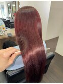 髪質改善 髪質改善カラー チェリーレッド 艶感 インスタ人気
