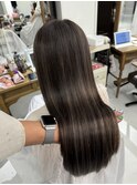 韓国カラー　ダブルカラー　ハイライト　グレージュ