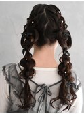 編みおろしアレンジヘア