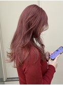 ロングハイトーン10代20代ピンクベージュブリーチ