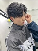 MEN'S HAIR/ブルーブラック/スペインカール/韓国マッシュ