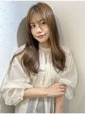 抜け感ロング/シルキーベージュ/ラフウェーブ/外国人風/鶴舞