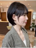 大人20代30代白髪ぼかし暗髪ショートボブ