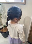 登園アレンジ/キッズヘアアレンジ/三つ編み/簡単ヘアアレンジ