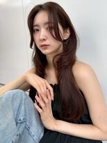 ユーフォリア 銀座本店(Euphoria)&nbsp;くびれヘア 韓国レイヤー 前髪なし 顔周りカット ロングレイヤー