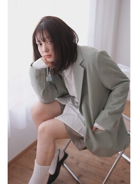 ソワン ドゥ ブレス 立花店(soin de brace) 暗めカラー×大人セミディ/大人ガーリー/似合わせカット/小顔