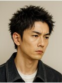 Haleニュアンスパーマスパイキーショートバーバーフェザーパーマ