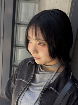 レイヤーボブ/おしゃれ女子ウルフヘア／顔周りレイヤー/ブリーチ