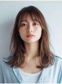 ミルクブラウン/ダークパープル/ナチュラルショート/夏/センター