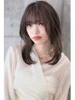 ピズム(PISM)&nbsp;ミディアムレイヤー/ダークブラウン/前髪