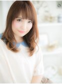■毛先パーマx斜めバング小顔セミディ15-2★越谷20代30代40代