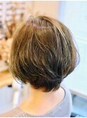 【赤羽リビーチ】コスメパーマ×アッシュグレー×ショートボブ