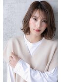20代30代40代/小顔/シースルーバング/ひし形/ナチュラルボブ