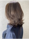 小顔オリーブカラーボブルフハイライトカラークールショート