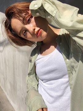 ソルトウォーター(SALT WATER) ニュアンスショート　オレンジベージュ モードヘア