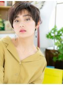 ダークアッシュくせ毛風ウェットヘアショートc4大宮20代30代40代