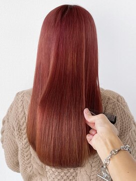 ヘアメイク ミチ 富田店(HAIRMAKE MICHI) 【MICHI 富田店　古作蓮】暖色系カラー　チェリーレッド