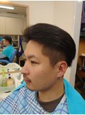 アップバング 七三分け カルマ  ショート ツーブロック フェード