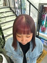 ゼスト 吉祥寺店(ZEST)&nbsp;吉祥寺/石橋/デザインカラー/ワイドバング×ピンク×グレージュ