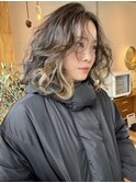 クセを活かした無造作ミディ☆インナーカラー30代40代髪質改善