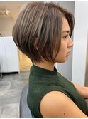 大人カワイイ小顔になるワンレンネビージュ黒髪ボブルフ髪質改善