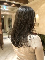 ダークグレージュ ワンカールロング ストレートロング 20代30代