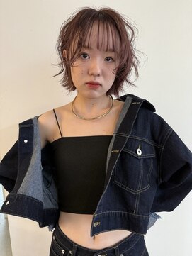 オアシス(oasis) 顔まわりレイヤーボブピンクカラー