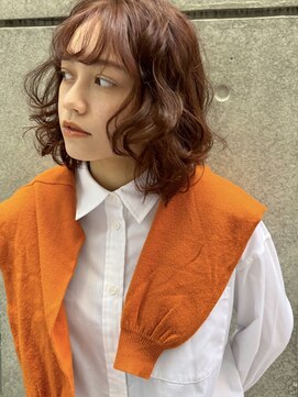 ガーデン 銀座(GARDEN) デジタルパーマ　チェリーブラウン　イメチェン　垢抜けヘア