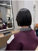 イメチェン　ボブ　外ハネボブ　美髪　ホワイトブロンド　韓国