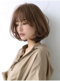 ☆ホワイトグレージュミニウルフデジタルパーマチェリーブラウン