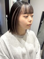 ラミエバイメルト 下北沢(lamie by melt)&nbsp;花田/ボブブリーチインナーカラーホワイトミルクティー下北沢