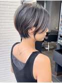 前髪カット＊イメチェンショートボブ＊カーキグレージュ