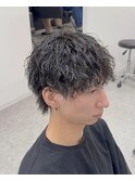 マッシュウルフツイストスパイラルパーマ
