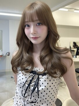 アイトーキョーエス 渋谷(AI TOKYO S) ブリーチなしダブルカラーヘーゼルベージュレイヤー髪質改善前髪