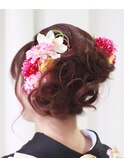 大人可愛い☆編み込みアレンジ♪成人式前撮り和装アップスタイル