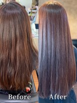 アークスヘアー&nbsp;ピンクアッシュ艶感ストレート透明感ナチュラル