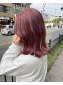 チェリーピンクピンクブラウンダブルカラー大宮髪質改善