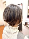 白髪ぼかしコントラストバレイヤージュ☆ショート　高橋
